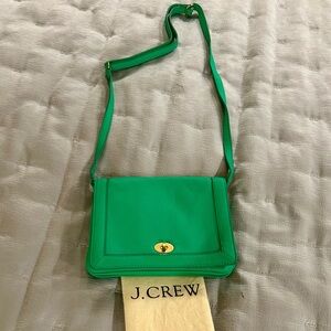 Green J. Crew Leather Crossbody